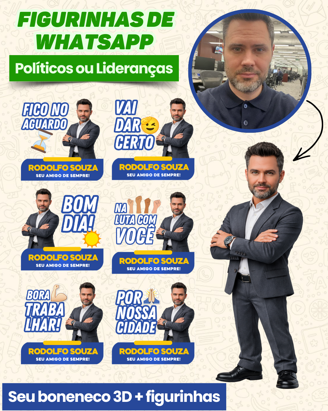 Pack de Figurinhas  boneco 3D para ACS