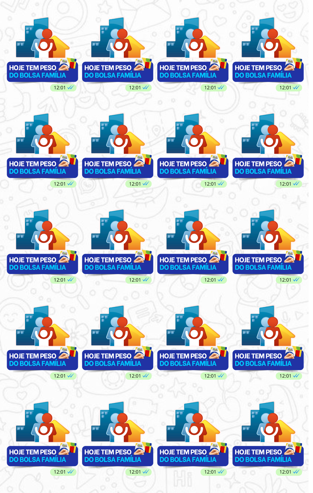 Pack de Figurinhas para profissionais da UBS com logomarca do PSF